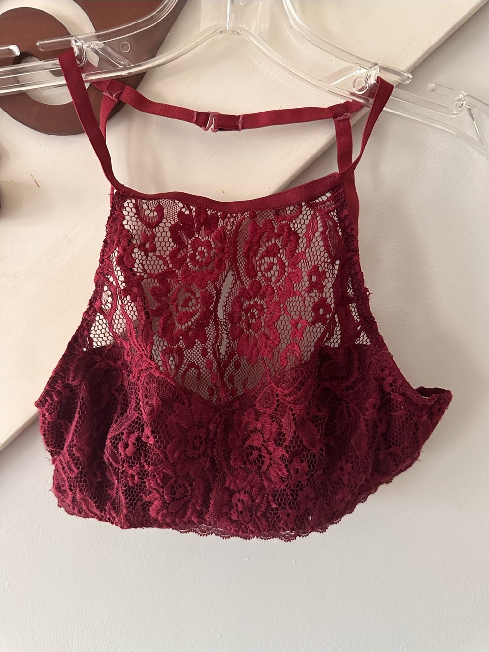 Francesca's Lace Bralette in Wine Red